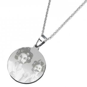 Pendentif rond photo personnalisé