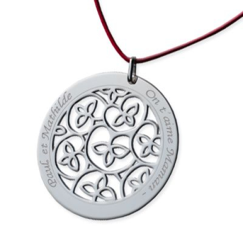 Pendentif fleurs des champs gravé