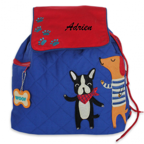 Sac à dos enfant 2 petits chiens personnalisé Sac à dos enfant 2 petits chiens personnalisé