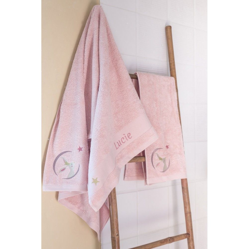 Serviette rose lapin l'oiseau bateau