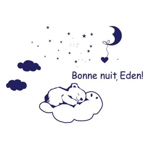 Stickers bébé prénom bonne nuit