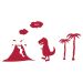 Stickers enfant dino et volcan