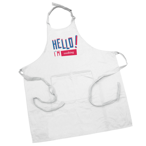 Tablier brodé design Hello 