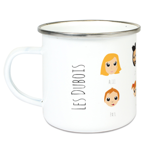 Tasse émaillée Famille Heureuse