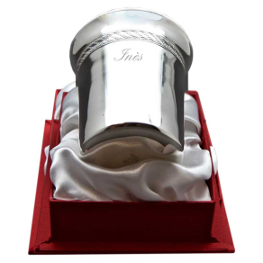 Timbale tambourin en mtal argent