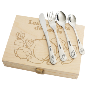 Couverts enfant Lgumes gravs prnom