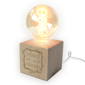 Lampe Ampoule Cadre fleur grav prnom
