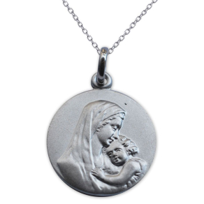 Mdaille de baptme en argent personnalise le baiser