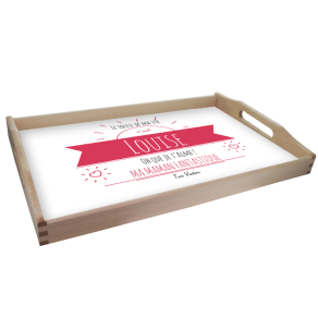 Plateau de lit personnalis message tendre