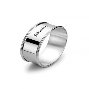 Rond de serviette mtal argent personnalis