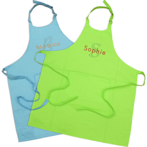 Tablier brod Initiale et prnom coton bio