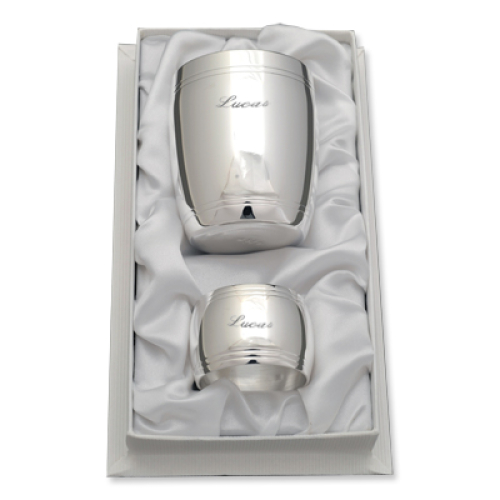 Coffret tonneau timbale et rond de serviette