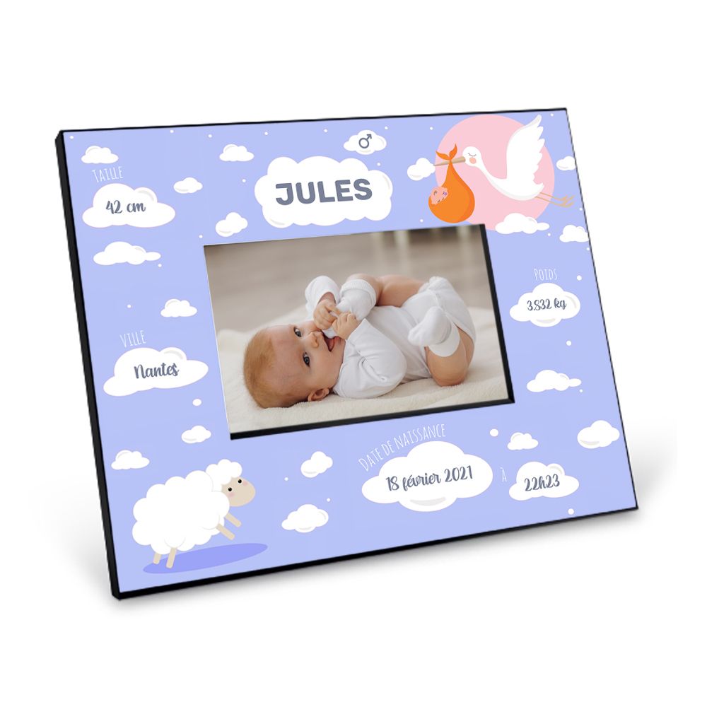 Tableau de naissance. Cadeau original, personnalisé pour bébé fille et  garçon. Portait bébé dessiné par nos artistes, détails de naissance. Cadre  Blanc. Idée cadeau parents. : : Bébé et Puériculture