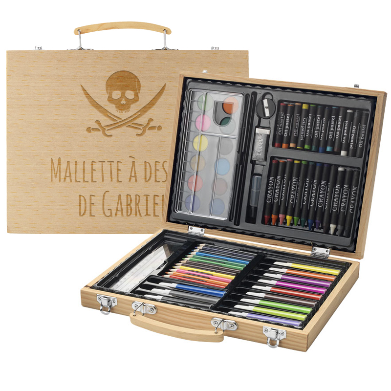 Joli-Cadeau - idée cadeau naissance : Mallette dessin 67 crayons