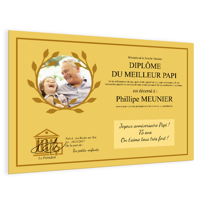 Toile Votre Diplôme Personnalisée - Cadeau Plus