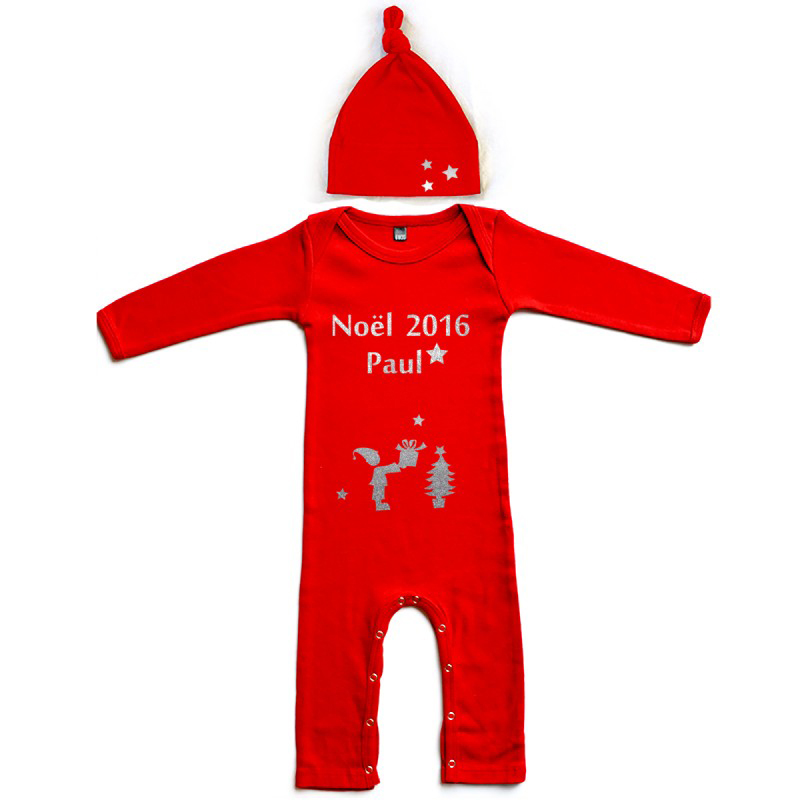 Joli-Cadeau - idée cadeau naissance : Pyjama de lutin de Noël